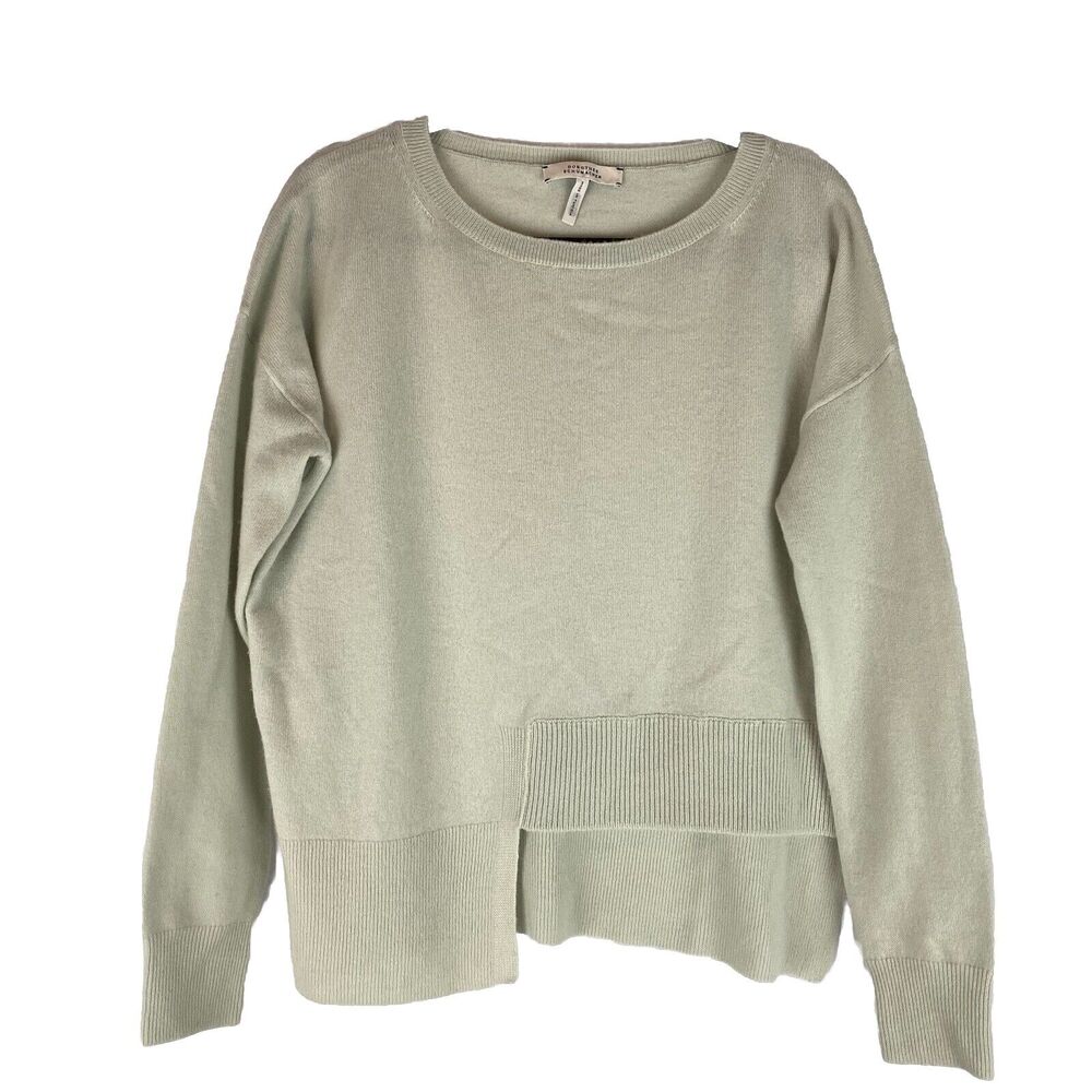 Dorothee Schumacher Light Green 100% Cashmere Sweater Size 1 Asymmetrical Hem